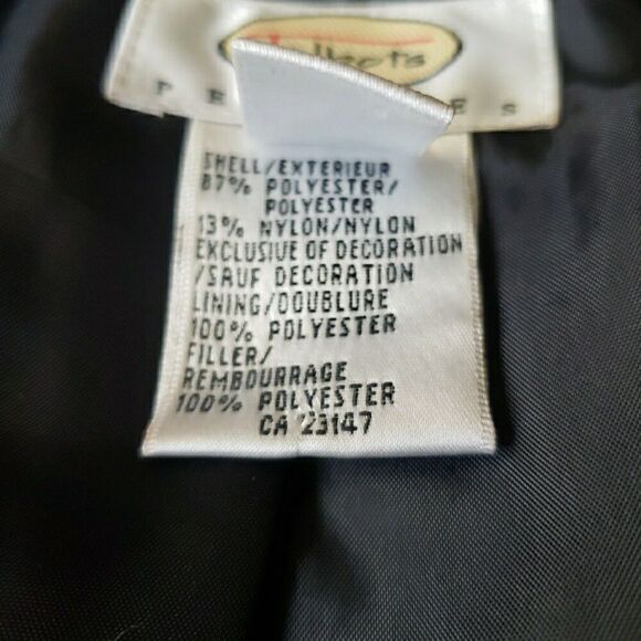 Talbots Lightweight Embroidered Black Vest Zip up Whimsgoth Grunge Gothic Size M - Picture 9 of 11